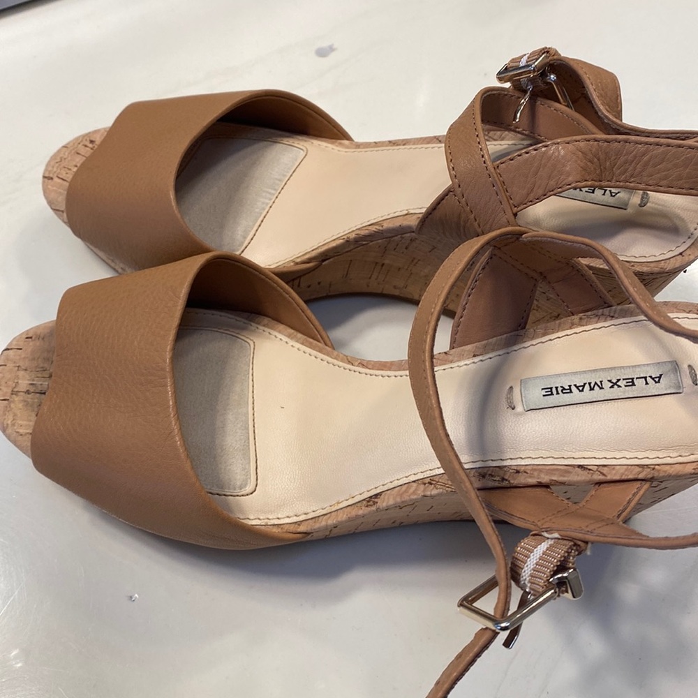 Tan platform sandals brand Alex Marie. Used a few times.